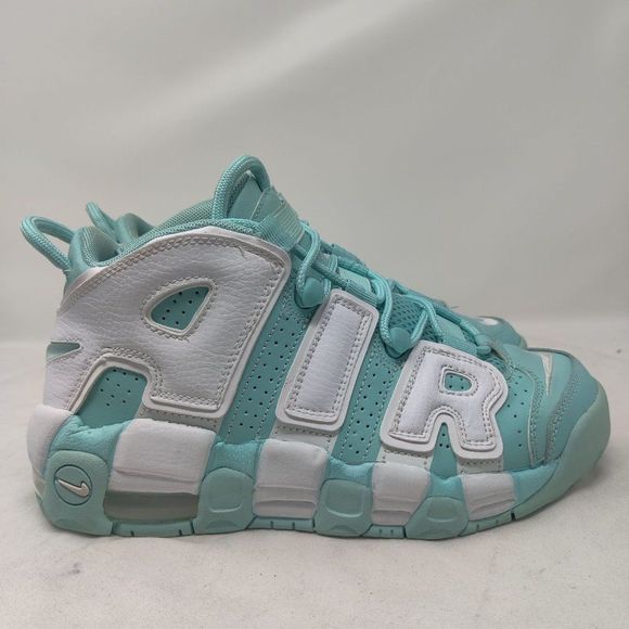 Nike Air Uptempo White and Teal Athletic Shoes - Picture 1 of 12